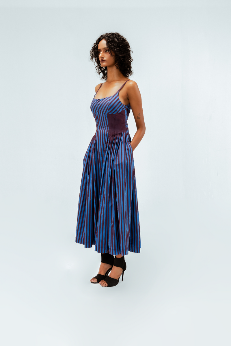 Meva Dress 100% cotton by Leh Studios in multi color for women Worldwide