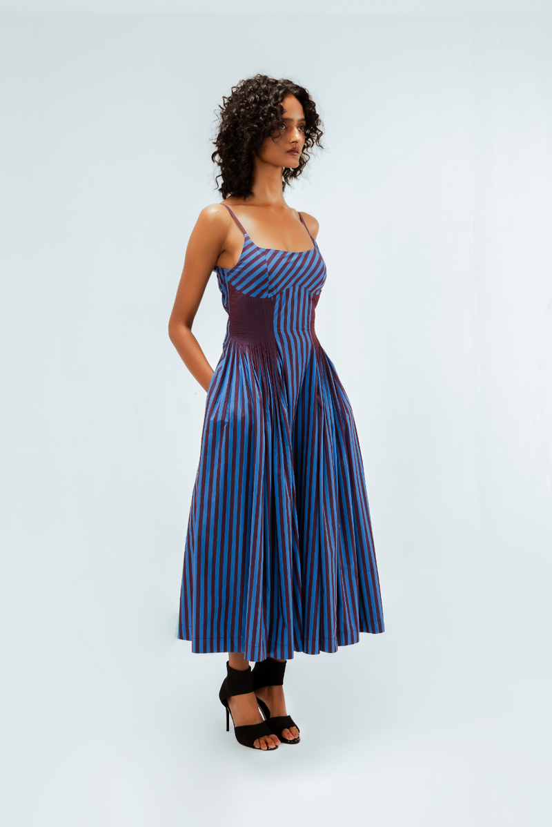 Meva Dress 100% cotton by Leh Studios in multi color for women Worldwide