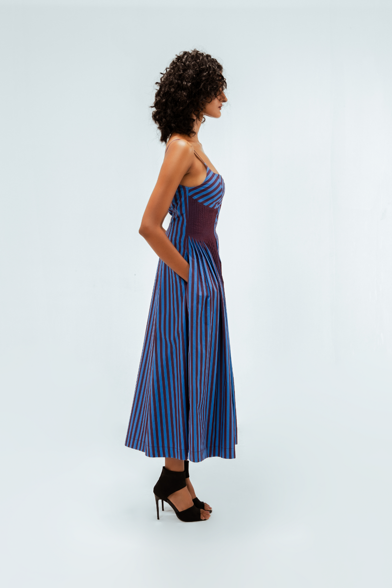 Meva Dress 100% cotton by Leh Studios in multi color for women Worldwide