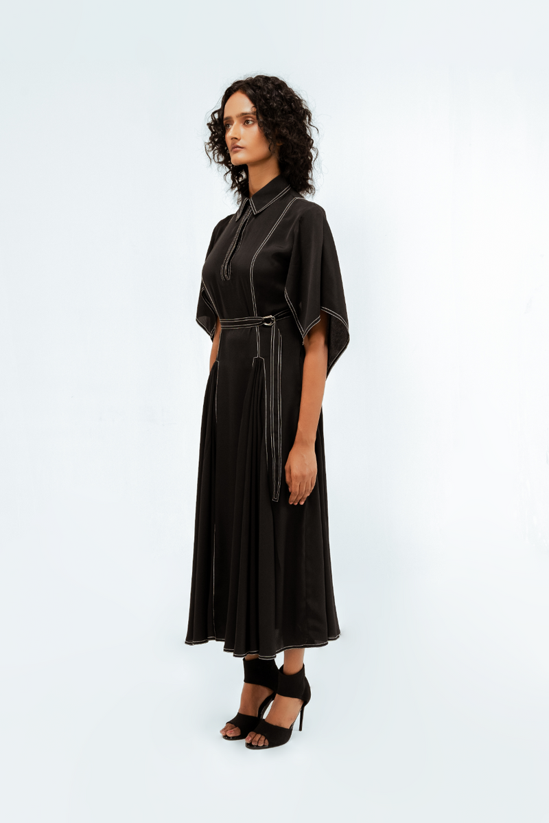 Samara Dress by Leh Studios in black color for women Worldwide