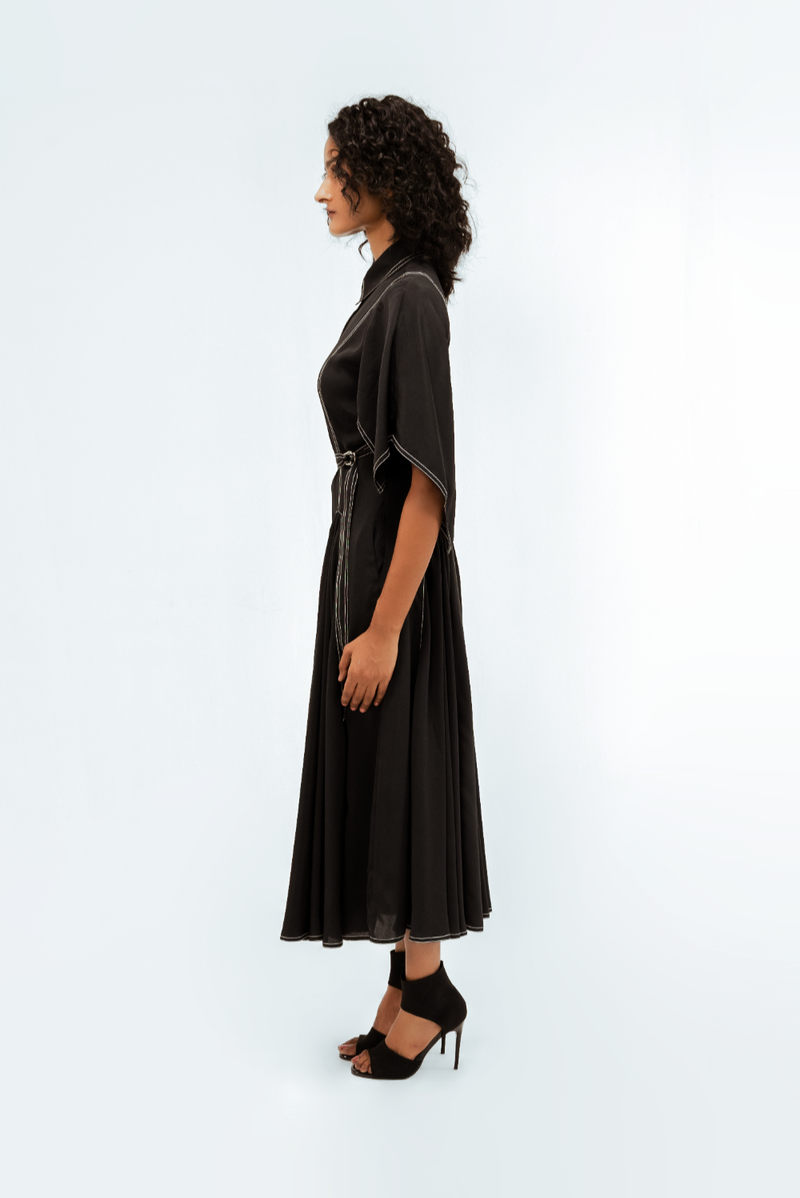 Samara Dress by Leh Studios in black color for women Worldwide