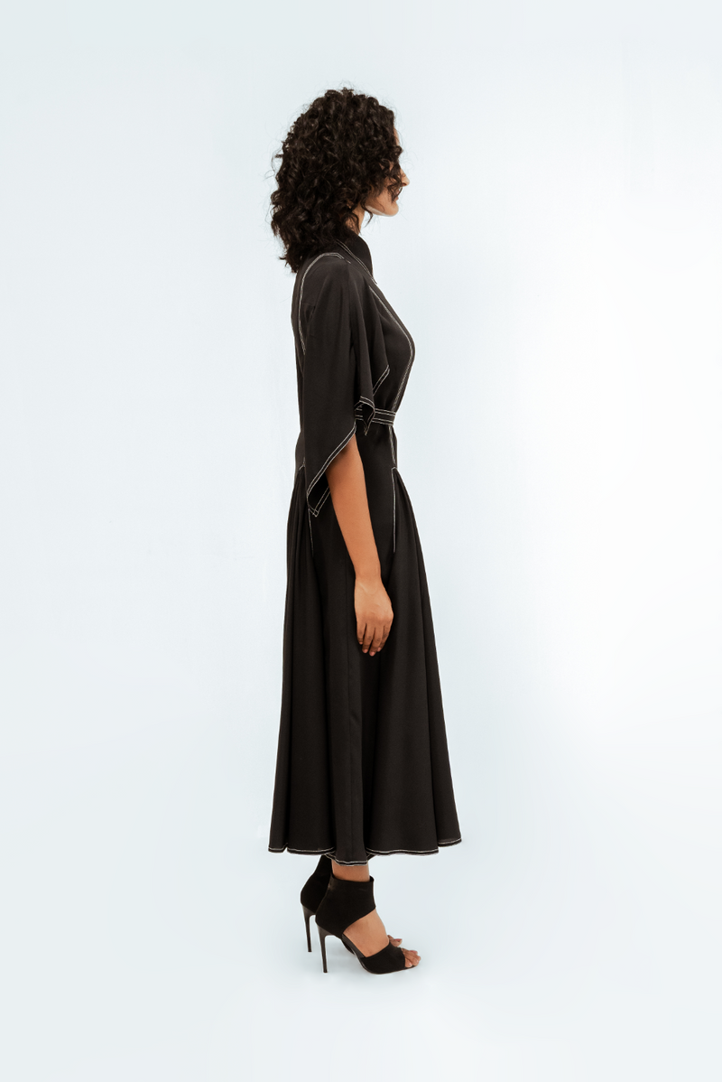 Samara Dress by Leh Studios in black color for women Worldwide