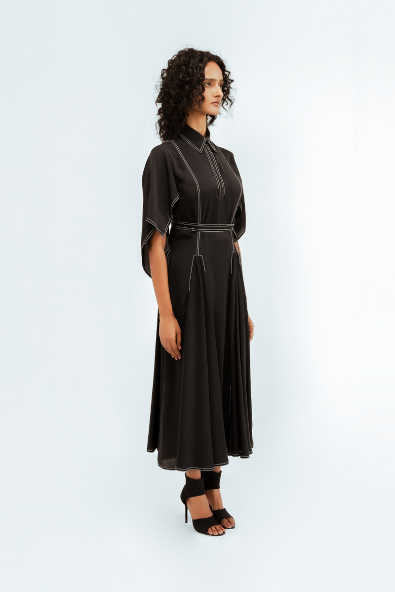 Samara Dress by Leh Studios in black color for women Worldwide