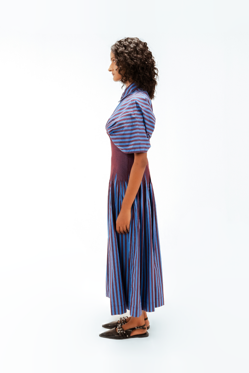 Zora Dress 100% cotton by Leh Studios in multi color for women Worldwide