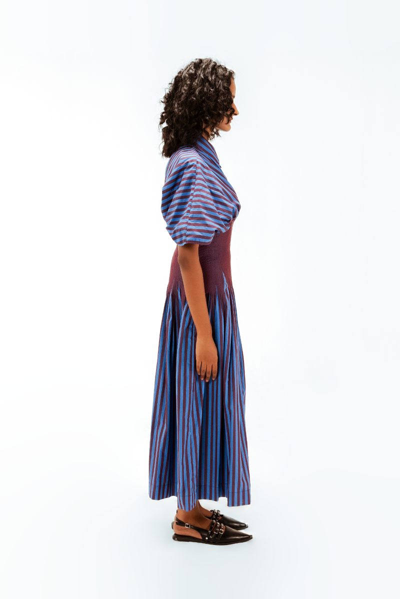 Zora Dress 100% cotton by Leh Studios in multi color for women Worldwide