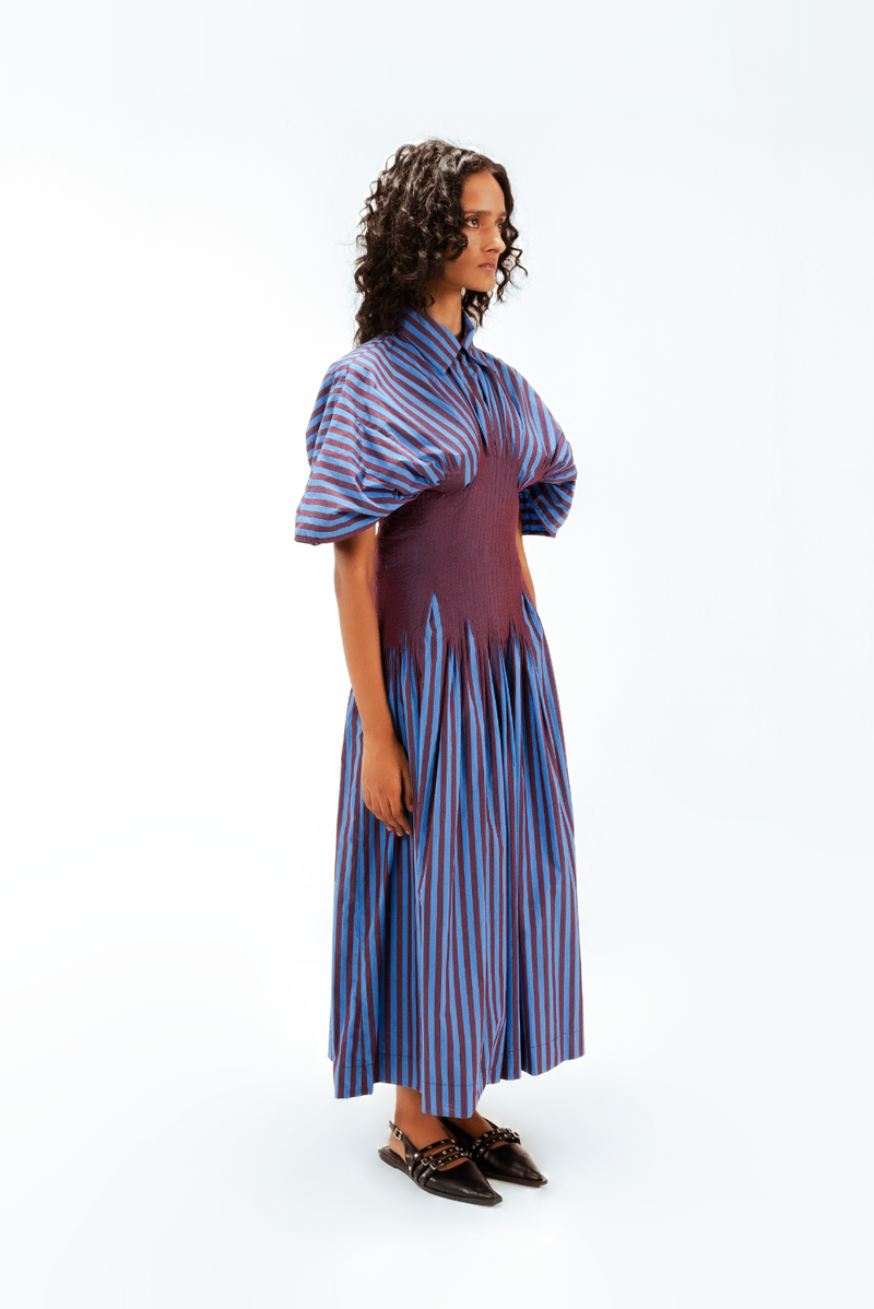Zora Dress 100% cotton by Leh Studios in multi color for women Worldwide