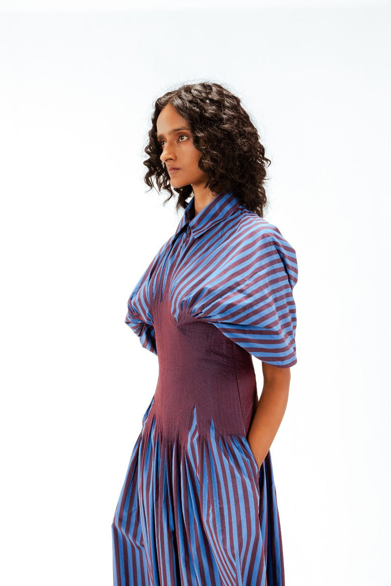 Zora Dress 100% cotton by Leh Studios in multi color for women Worldwide
