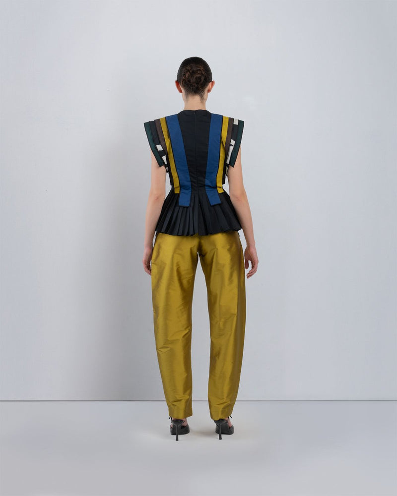 LYME BARREL PANTS - Lime Yellow pant/trouser by Leh Studios in lime yellow for women Worldwide