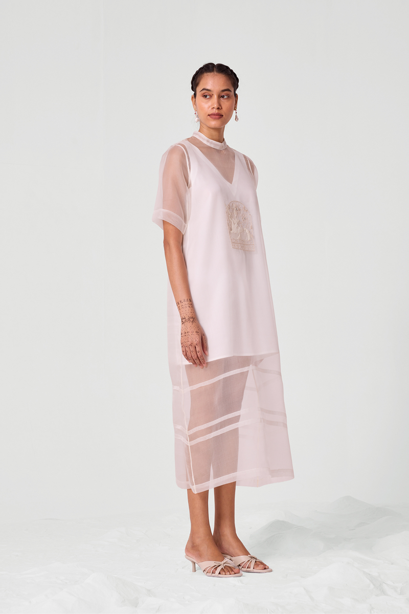 Larisa Off White Embroidered Dress
