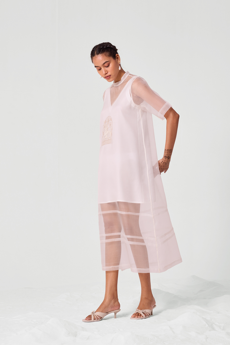 Larisa Off White Embroidered Dress