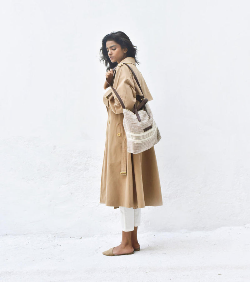 Latte Trench Coat Jackets & Overlays by Khara Kapas for women Worldwide