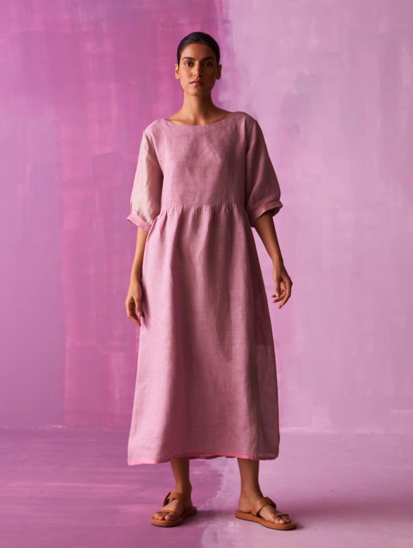 Kiri Signature Linen Dress - Lavender