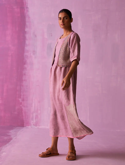 Kiri Linen Dress with Jacket - Lavender