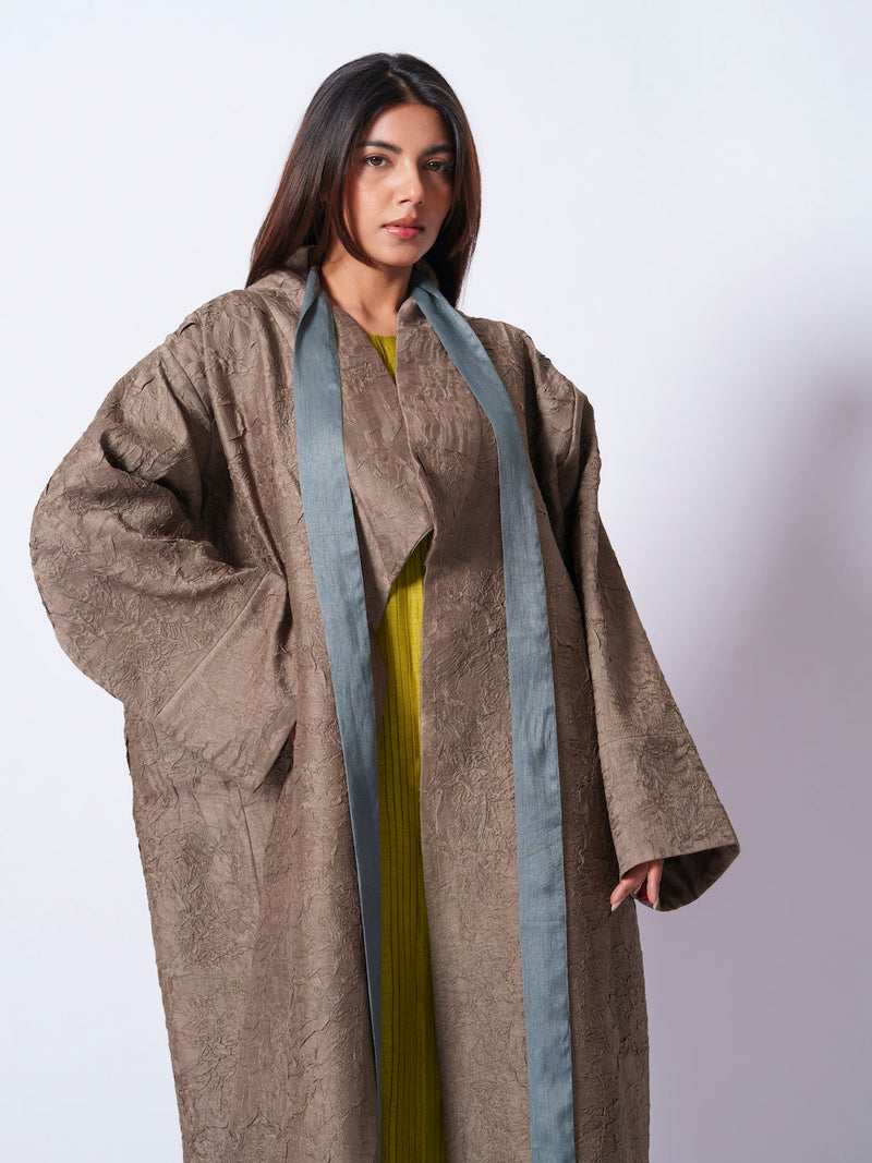Leaf overlay-Grey + Multi mysore silk jackets and overlays by Stoique in grey, multi for women Worldwide