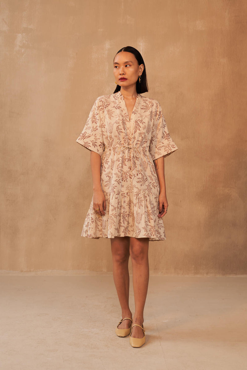 Leafy Bloom Kala Cotton Dress cotton by SUI in multi color for women Worldwide