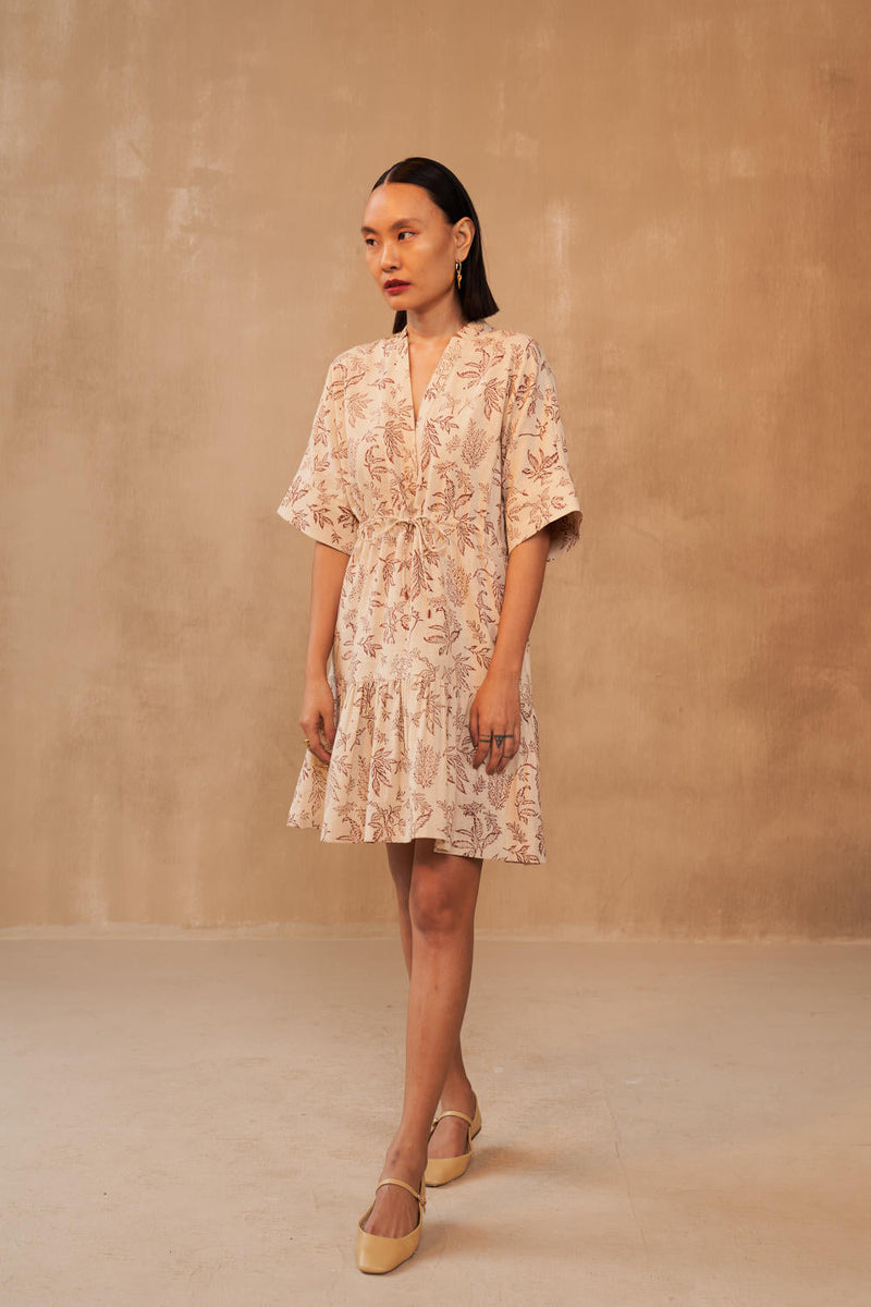 Leafy Bloom Kala Cotton Dress cotton by SUI in multi color for women Worldwide
