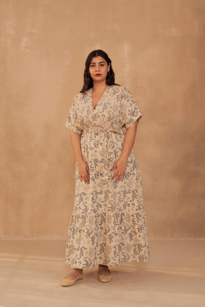 Leafy Bloom Kala Cotton Dress cotton by SUI in multi color for women Worldwide