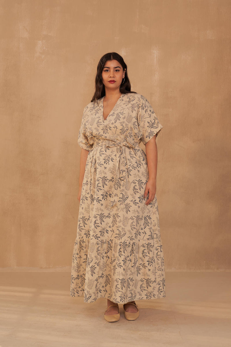 Leafy Bloom Kala Cotton Dress cotton by SUI in multi color for women Worldwide