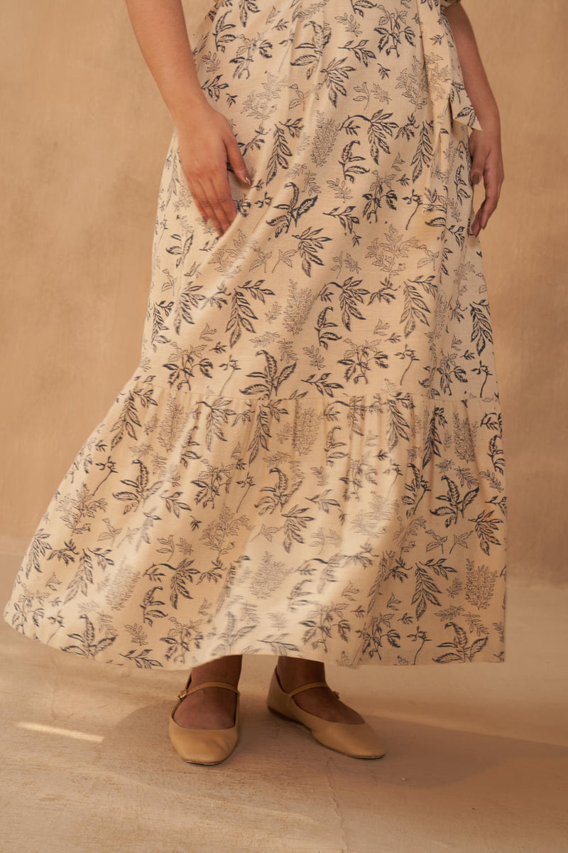 Leafy Bloom Kala Cotton Maxi Dress cotton by SUI in multi color for women Worldwide