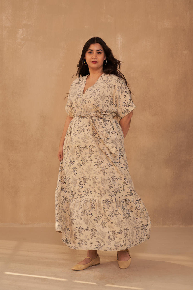Leafy Bloom Kala Cotton Dress cotton by SUI in multi color for women Worldwide