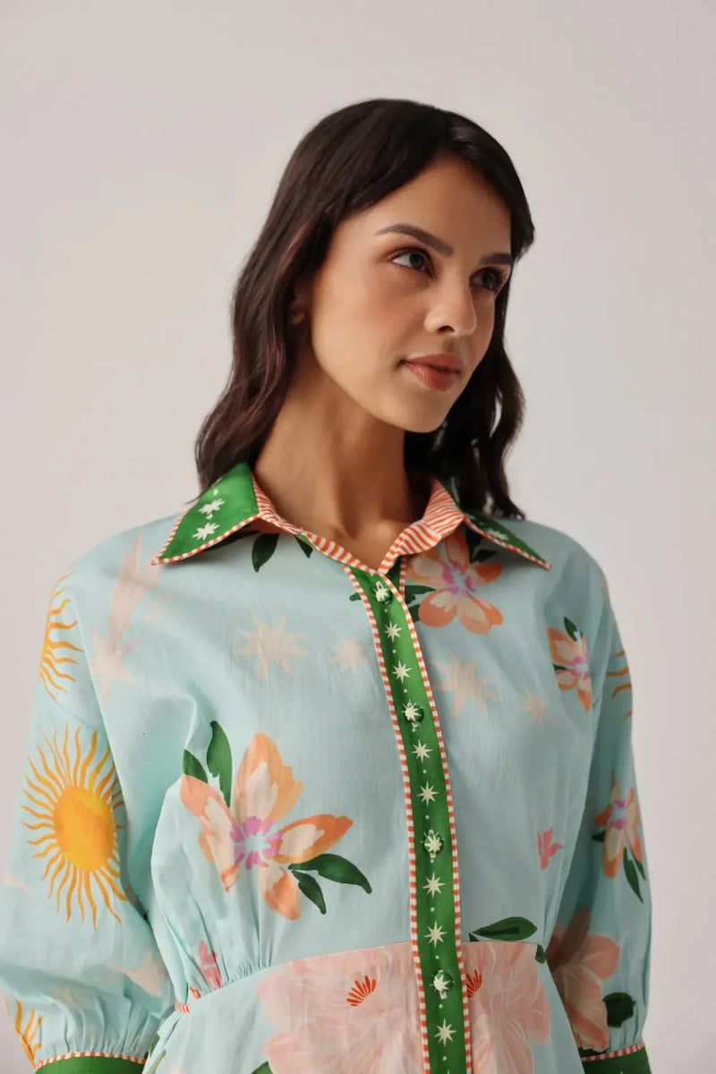 Lena Midi - Azure satin by NOIB for women Worldwide