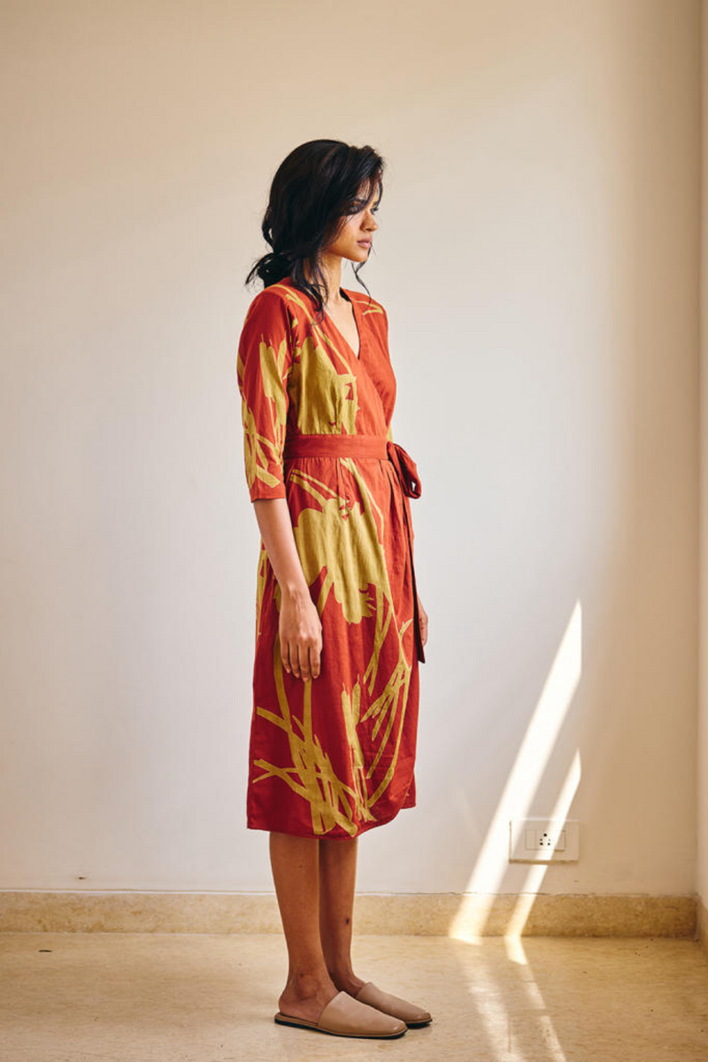 Life's Journey cotton by Khara Kapas in red for women Worldwide