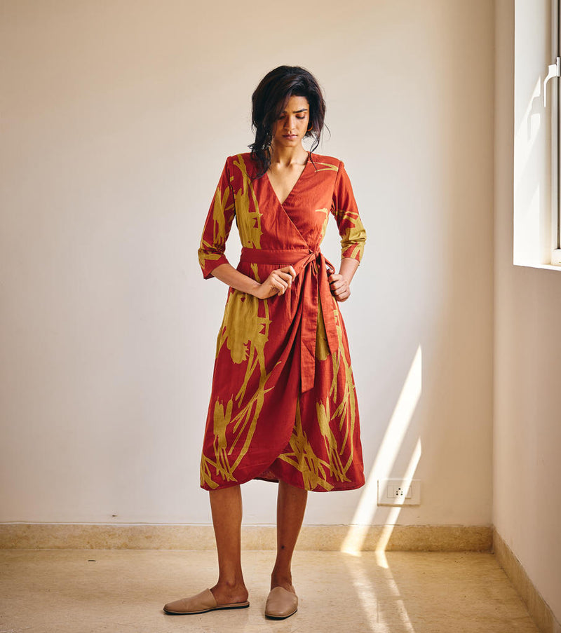 Life's Journey cotton by Khara Kapas in red for women Worldwide