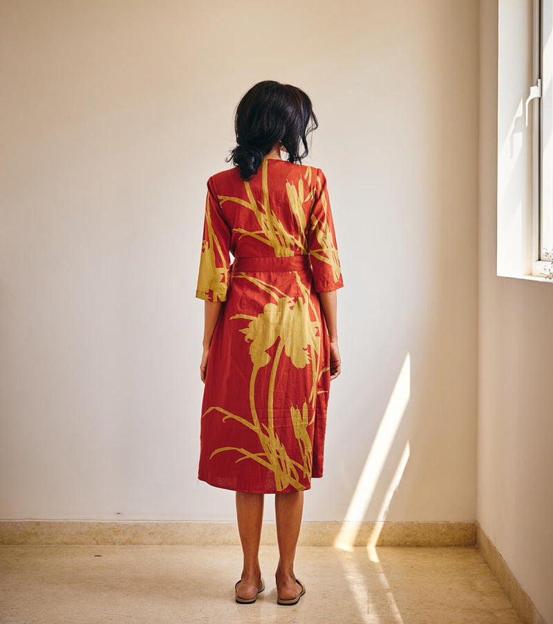 Life's Journey cotton by Khara Kapas in red for women Worldwide