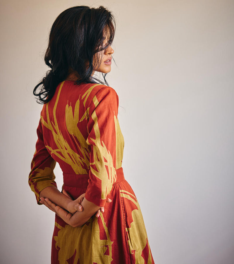 Life's Journey cotton by Khara Kapas in red for women Worldwide