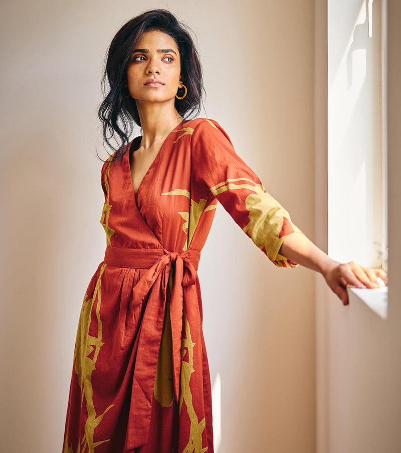 Life's Journey cotton by Khara Kapas in red for women Worldwide