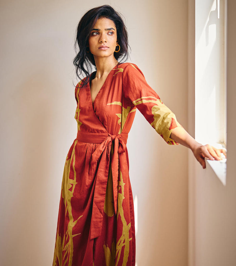 Life's Journey cotton by Khara Kapas in red for women Worldwide