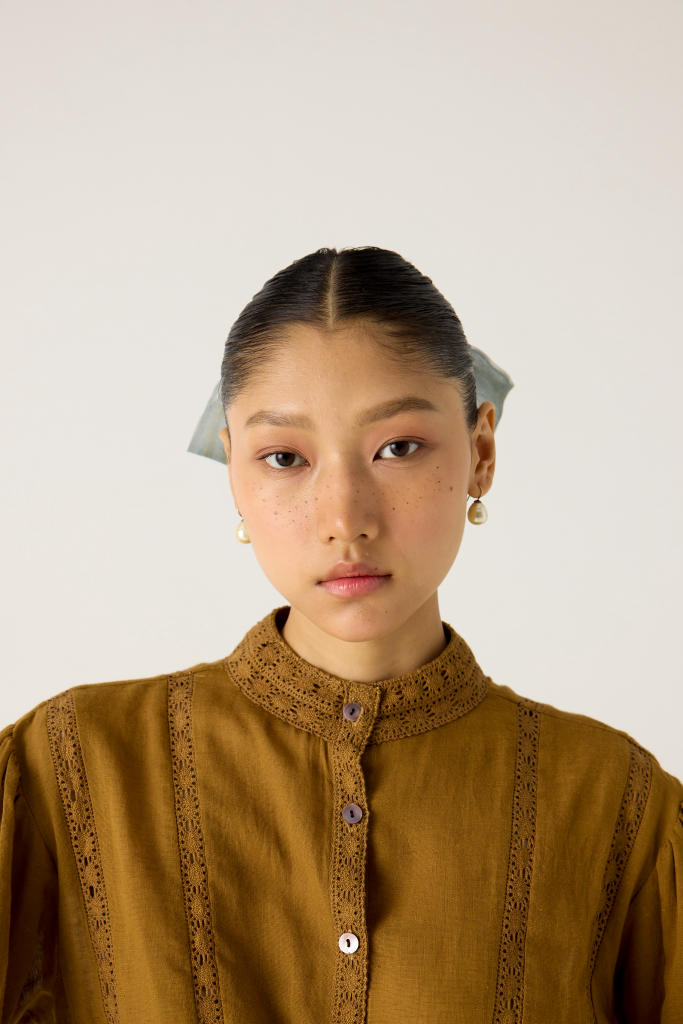 LILY TOP-KHAKI cotton by CORD in multi for women Worldwide