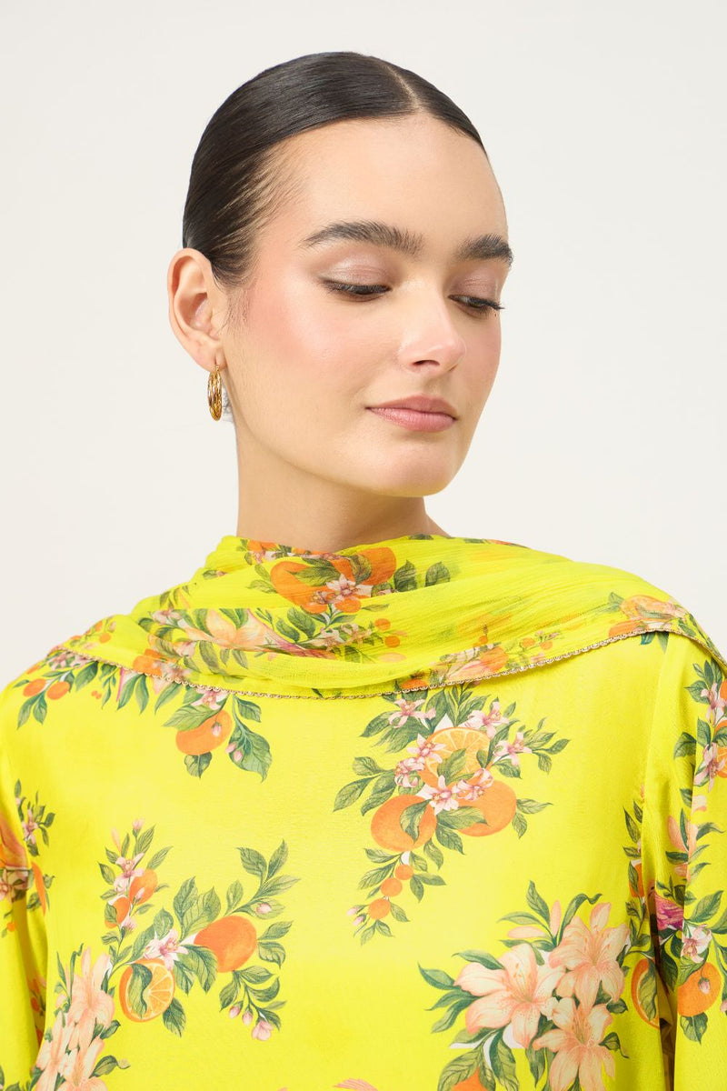 Lime Narangi Habutai Set