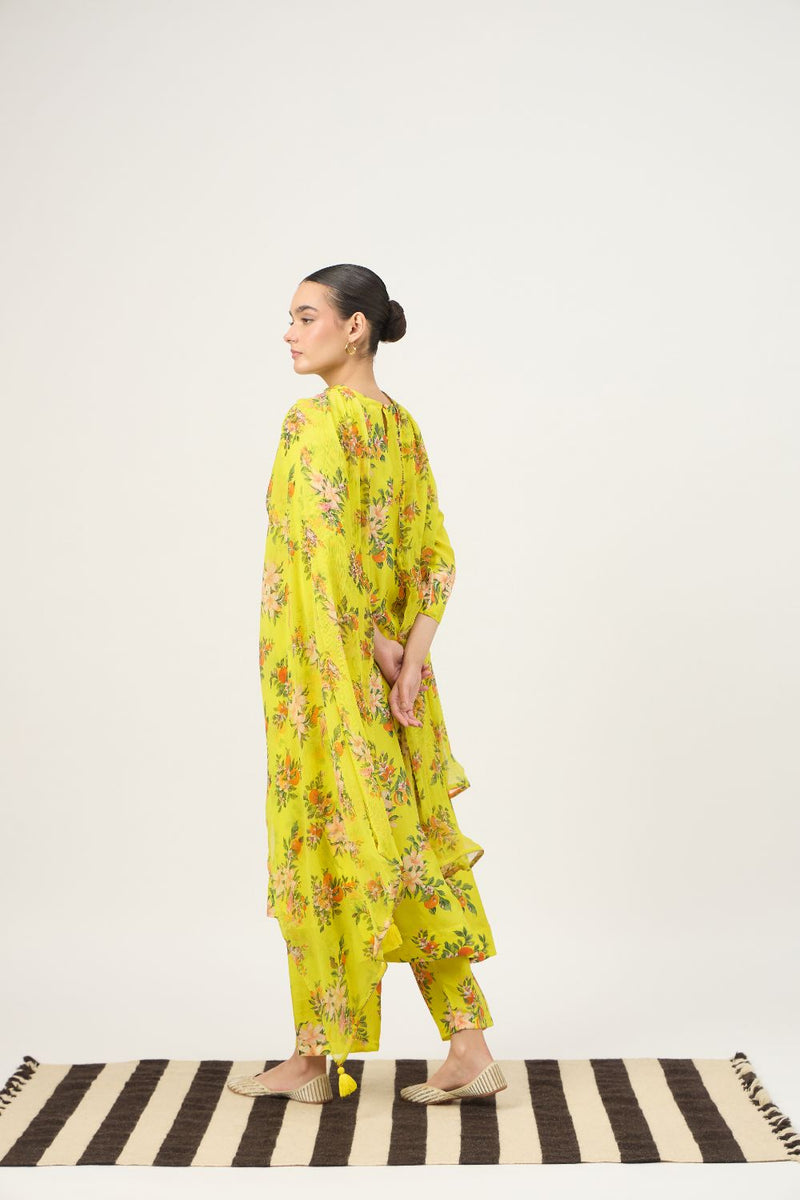 Lime Narangi Habutai Set