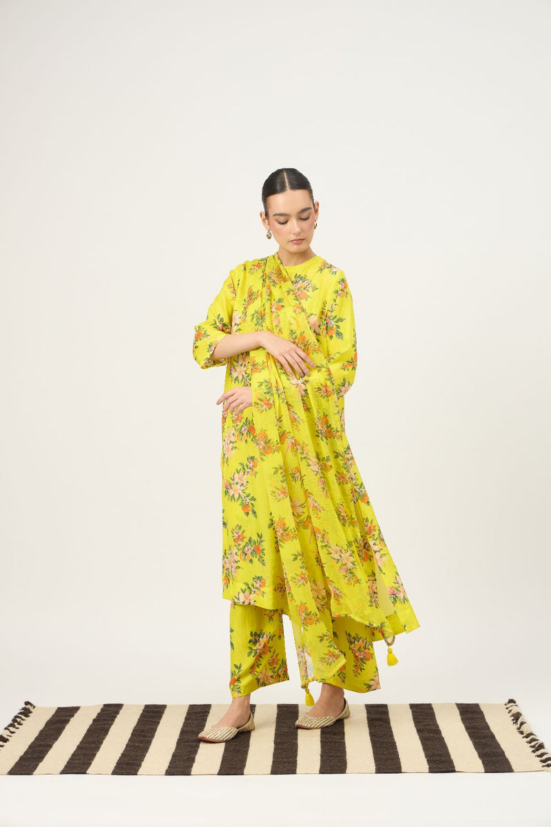 Lime Narangi Habutai Set