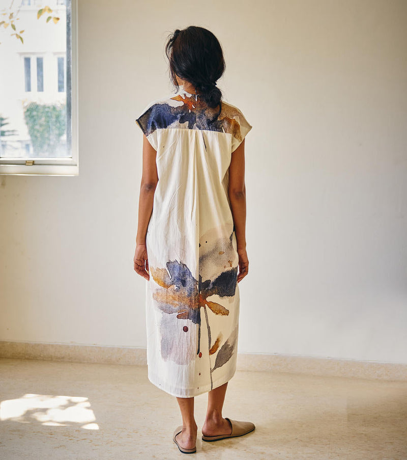 Lost in Whimsy Dress cotton by Khara Kapas in white for women Worldwide