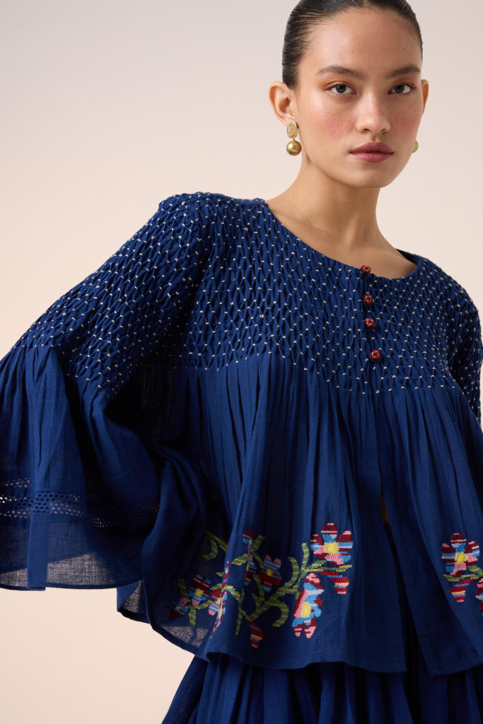 LOUIE TOP -BLUE cotton by CORD in multi for women Worldwide