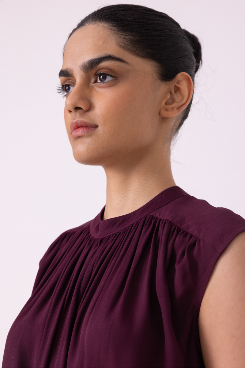 Louisa Wine Top satin by The Summer House in orange color for women Worldwide