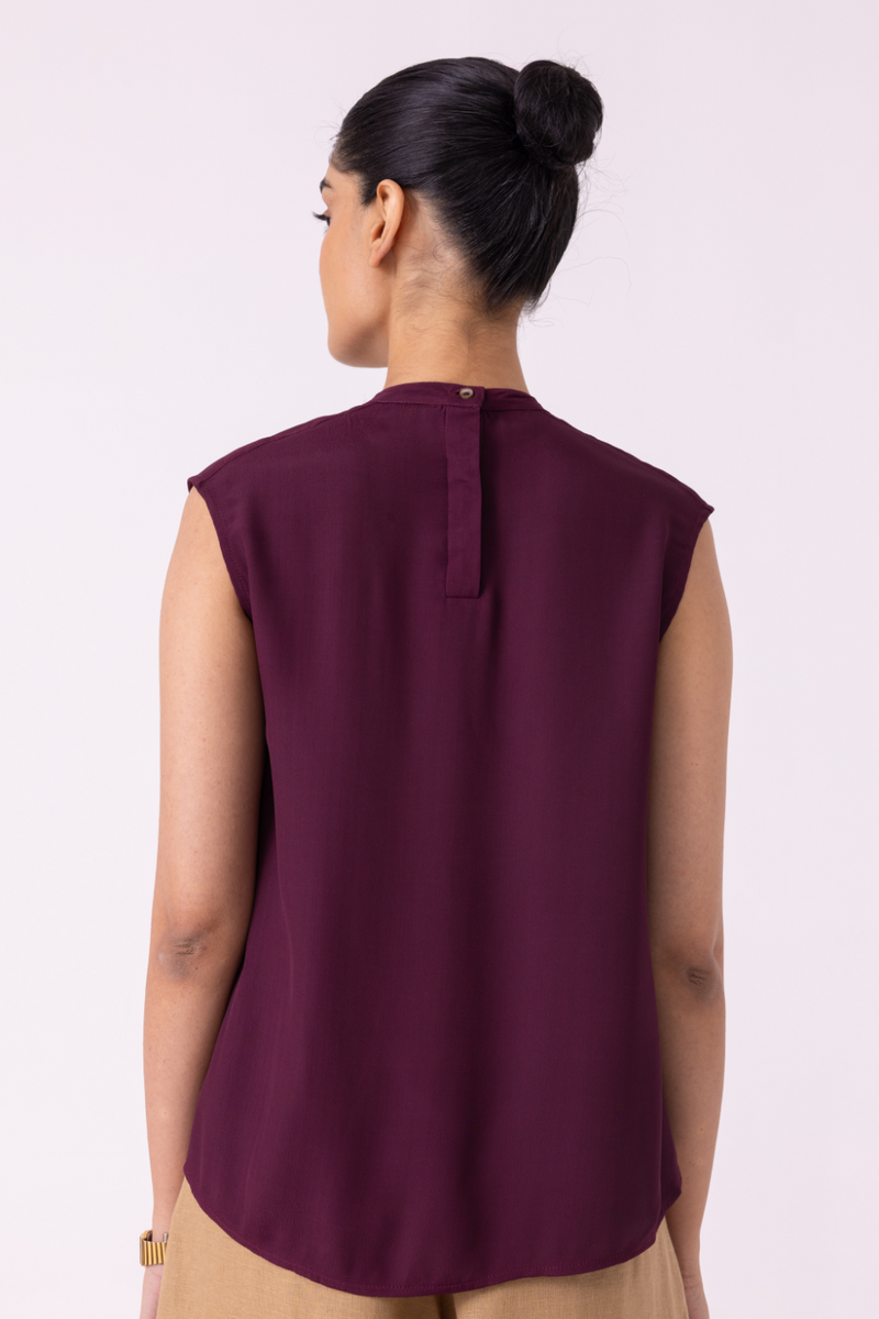 Louisa Wine Top satin by The Summer House in orange color for women Worldwide