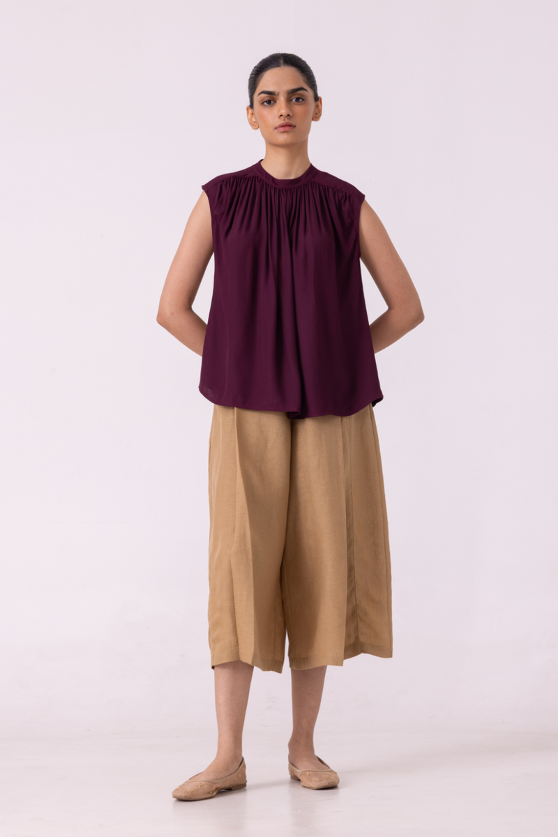 Louisa Wine Top satin by The Summer House in orange color for women Worldwide