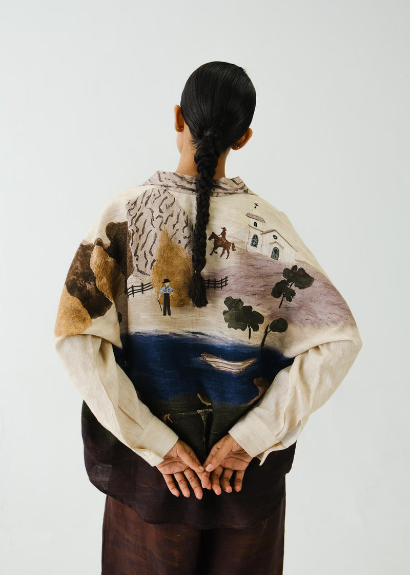 Lounge Shirt -Village Print by CORD for women Worldwide
