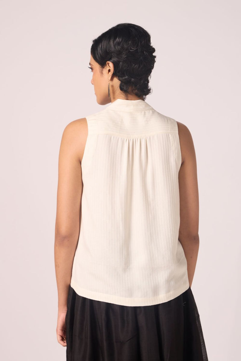 Lumas Off White Silk Top silk by The Summer House for women Worldwide