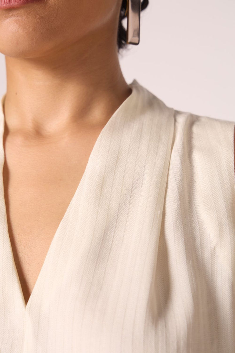 Lumas Off White Silk Top silk by The Summer House for women Worldwide