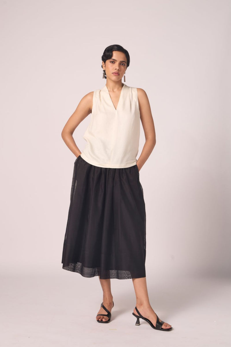 Lumas Off White Silk Top silk by The Summer House for women Worldwide