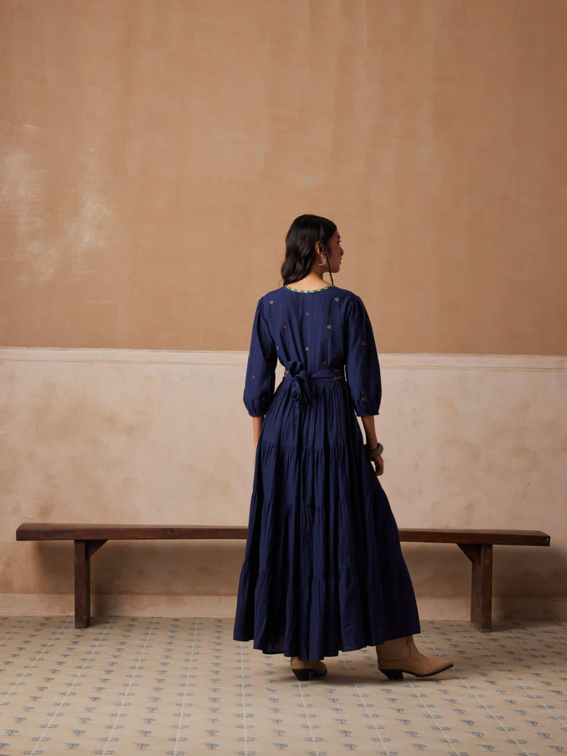 Luna Dress-Indigo cotton by CORD for women Worldwide