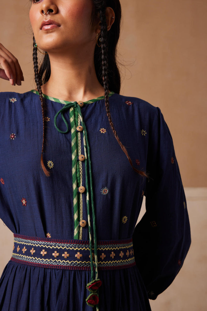 Luna Dress-Indigo cotton by CORD for women Worldwide