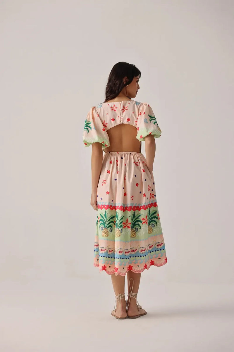 Lyla Midi - Ananas poplin by NOIB for women Worldwide