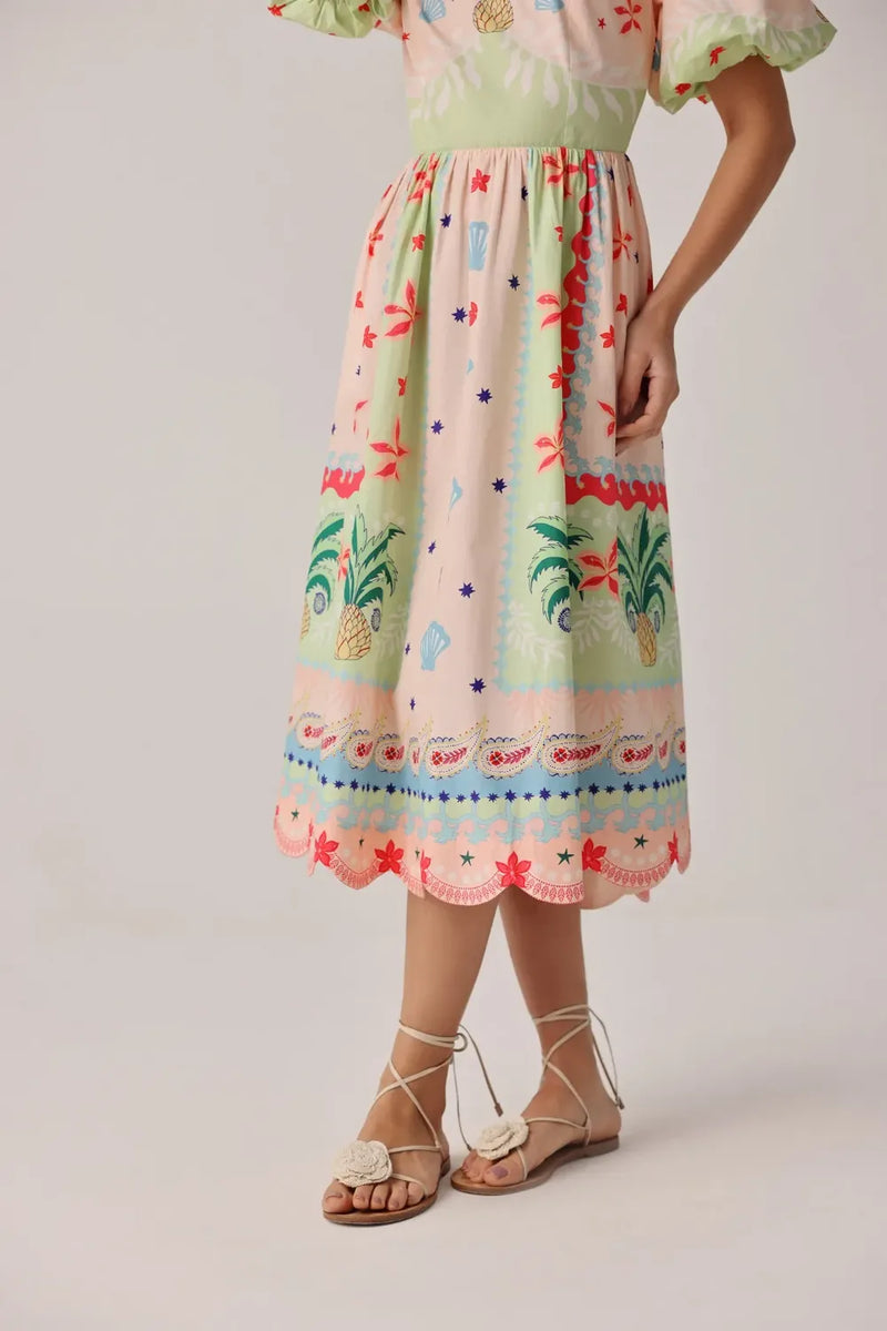 Lyla Midi - Ananas poplin by NOIB for women Worldwide