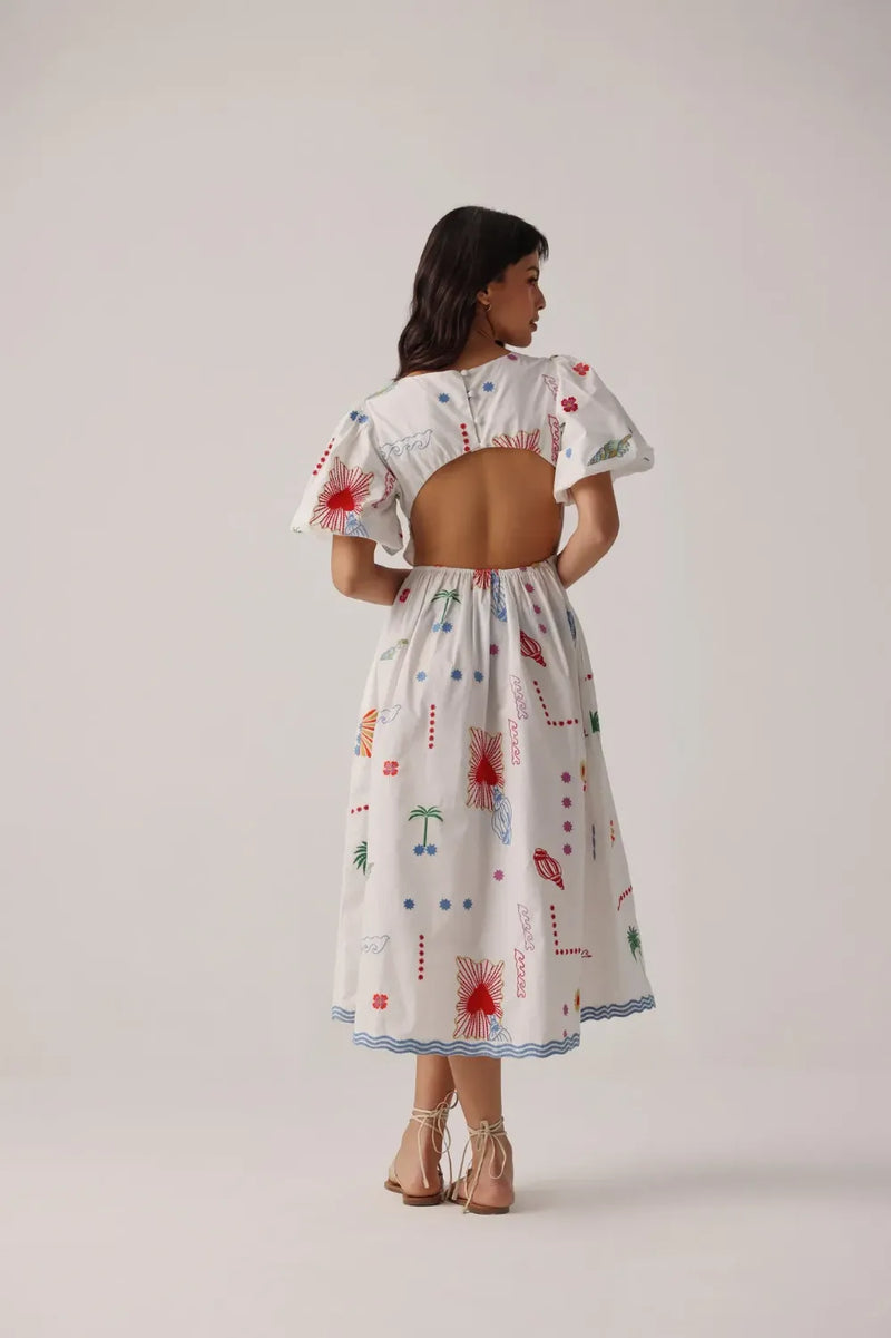 Lyla Midi - Ecru poplin by NOIB for women Worldwide