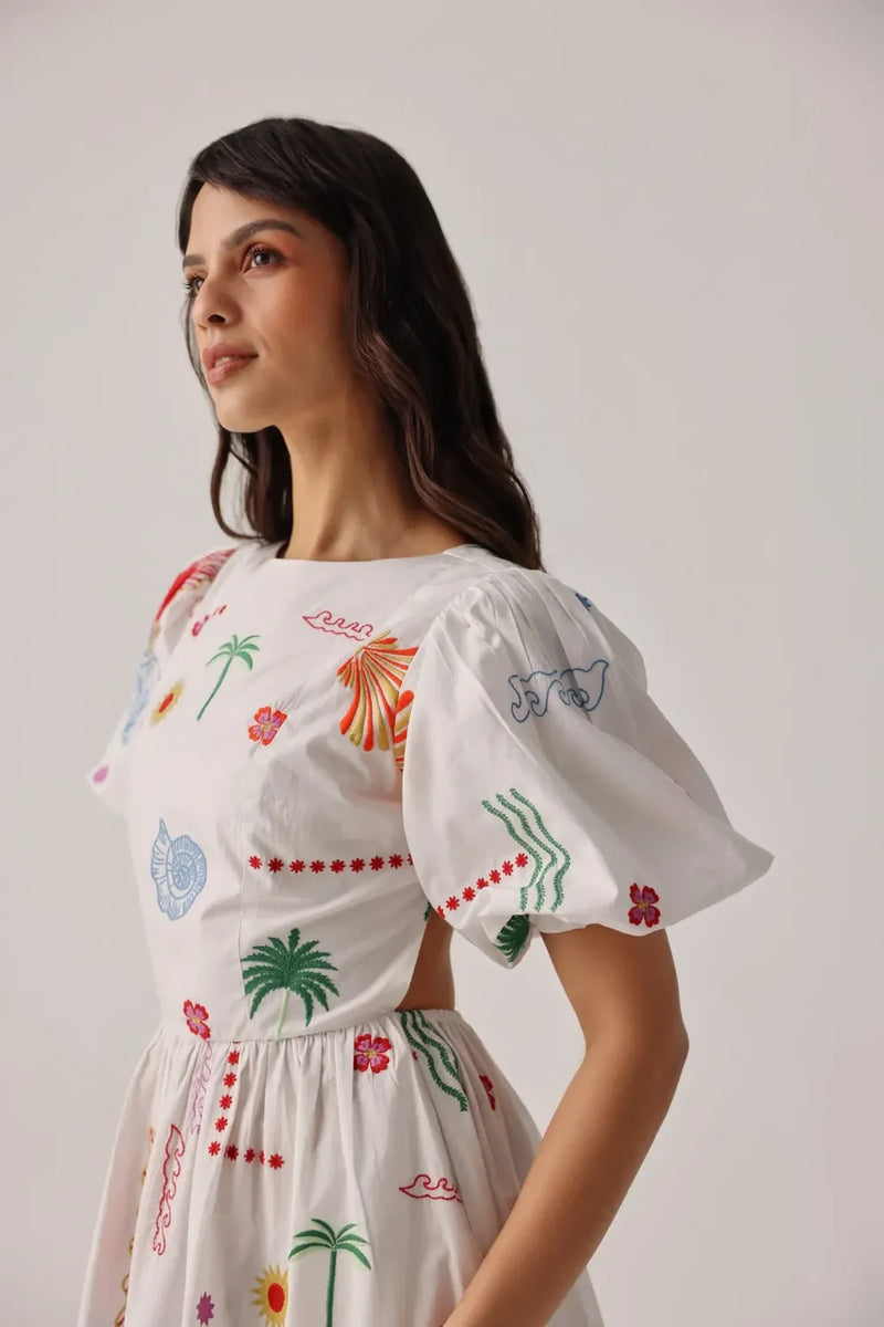 Lyla Midi - Ecru poplin by NOIB for women Worldwide
